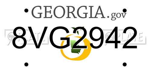 8VG2942 Georgia License Plate