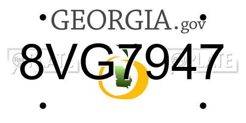 8VG7947 Georgia License Plate