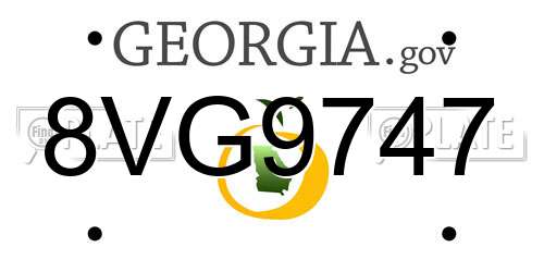 8VG9747 Georgia License Plate
