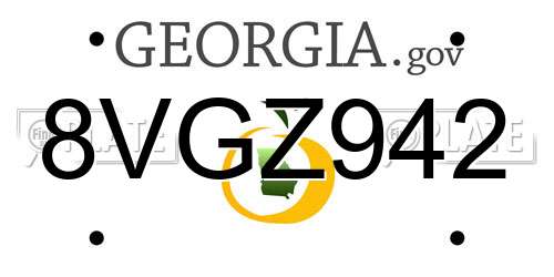 8VGZ942 Georgia License Plate