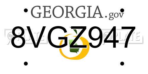 8VGZ947 Georgia License Plate