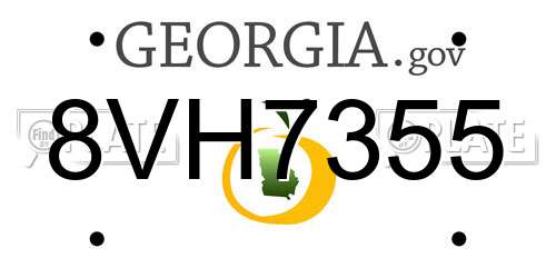 8VH7355 Georgia License Plate
