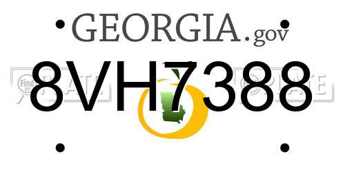 8VH7388 Georgia License Plate