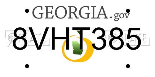 8VHT385 Georgia License Plate