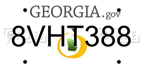 8VHT388 Georgia License Plate