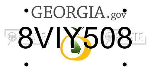 8VIY508 Georgia License Plate
