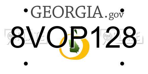8VOP128 Georgia License Plate