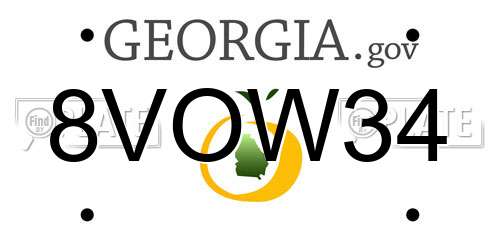 8VOW34 Georgia License Plate