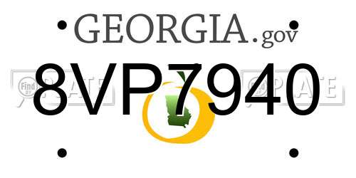 8VP7940 Georgia License Plate