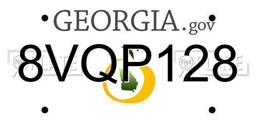 8VQP128 Georgia License Plate
