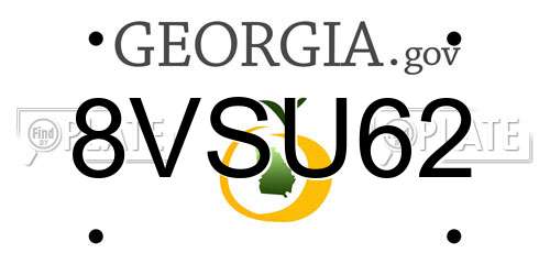 8VSU62 Georgia License Plate