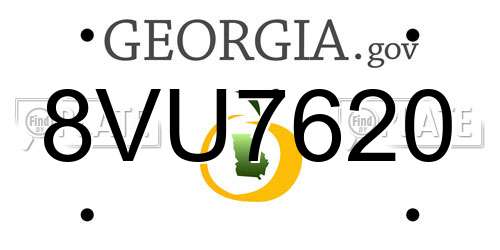 8VU7620 Georgia License Plate