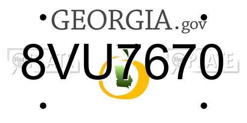 8VU7670 Georgia License Plate