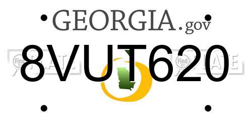 8VUT620 Georgia License Plate