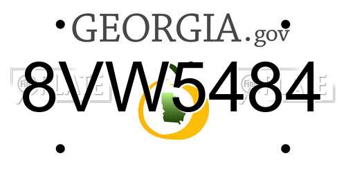 8VW5484 Georgia License Plate