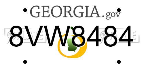 8VW8484 Georgia License Plate