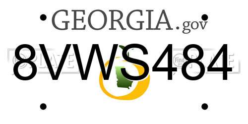 8VWS484 Georgia License Plate