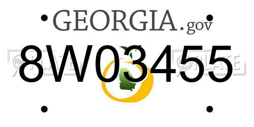 8W03455 Georgia License Plate