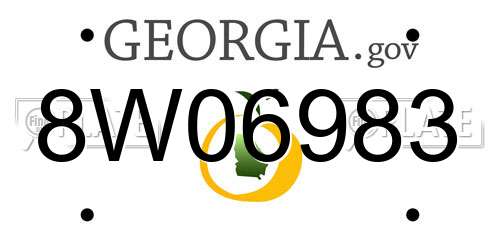 8W06983 Georgia License Plate