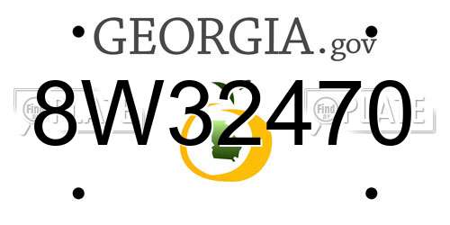8W32470 Georgia License Plate