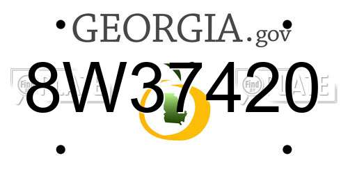 8W37420 Georgia License Plate
