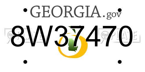 8W37470 Georgia License Plate