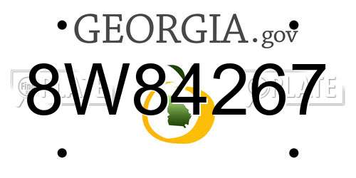 8W84267 Georgia License Plate