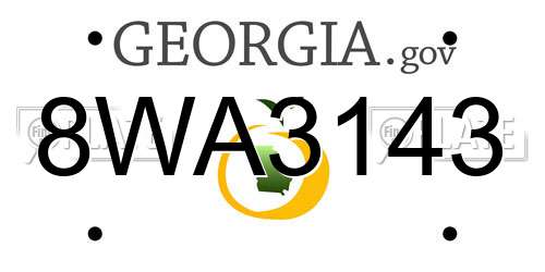 8WA3143 Georgia License Plate