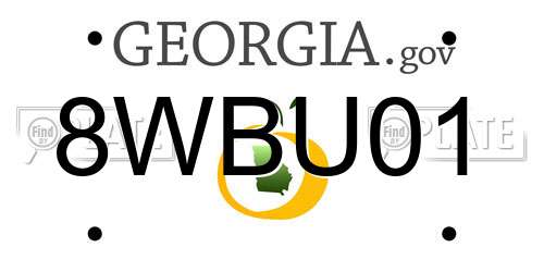 8WBU01 Georgia License Plate