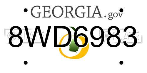 8WD6983 Georgia License Plate