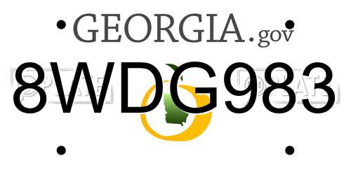 8WDG983 Georgia License Plate