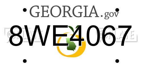 8WE4067 Georgia License Plate