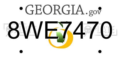 8WE7470 Georgia License Plate
