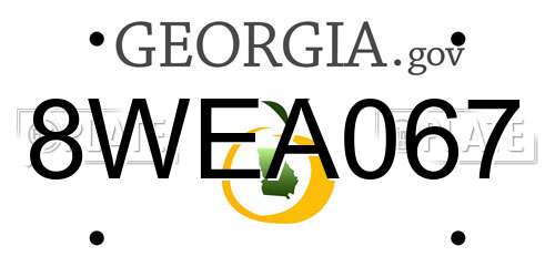 8WEA067 Georgia License Plate
