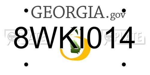 8WKI014 Georgia License Plate
