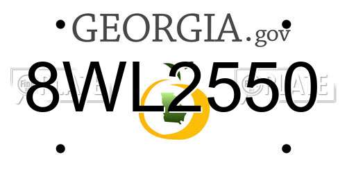 8WL2550 Georgia License Plate