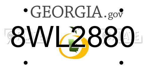 8WL2880 Georgia License Plate