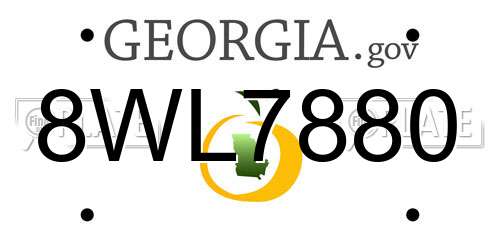 8WL7880 Georgia License Plate