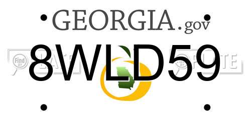 8WLD59 Georgia License Plate