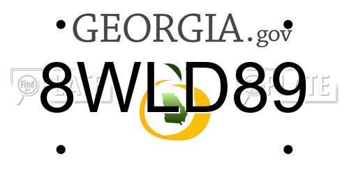 8WLD89 Georgia License Plate