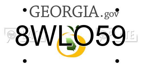 8WLO59 Georgia License Plate