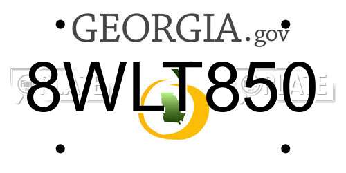 8WLT850 Georgia License Plate