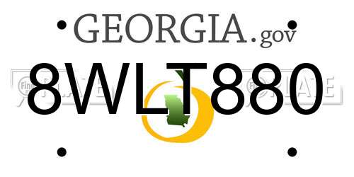 8WLT880 Georgia License Plate