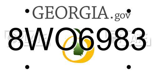8WO6983 Georgia License Plate