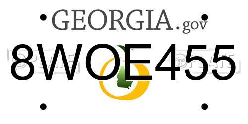 8WOE455 Georgia License Plate