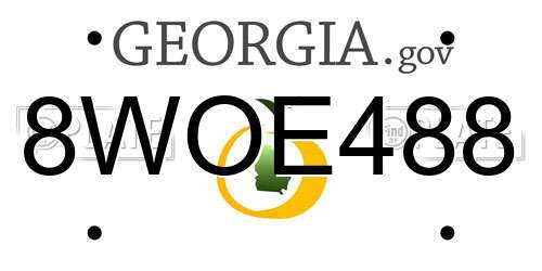 8WOE488 Georgia License Plate