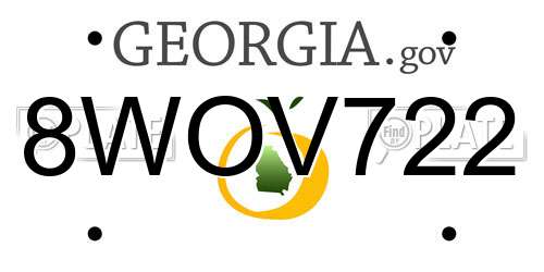 8WOV722 Georgia License Plate