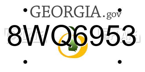 8WQ6953 Georgia License Plate