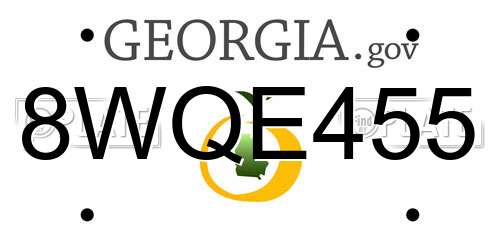 8WQE455 Georgia License Plate