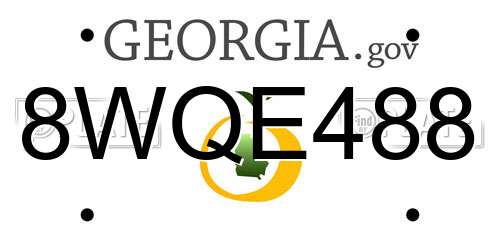 8WQE488 Georgia License Plate